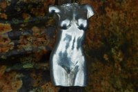 Female Torso. Hand Cast Pewter.