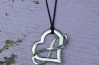 Heart and Infinity Pendant – Eternal Love Symbol. Hand Cast Pewter