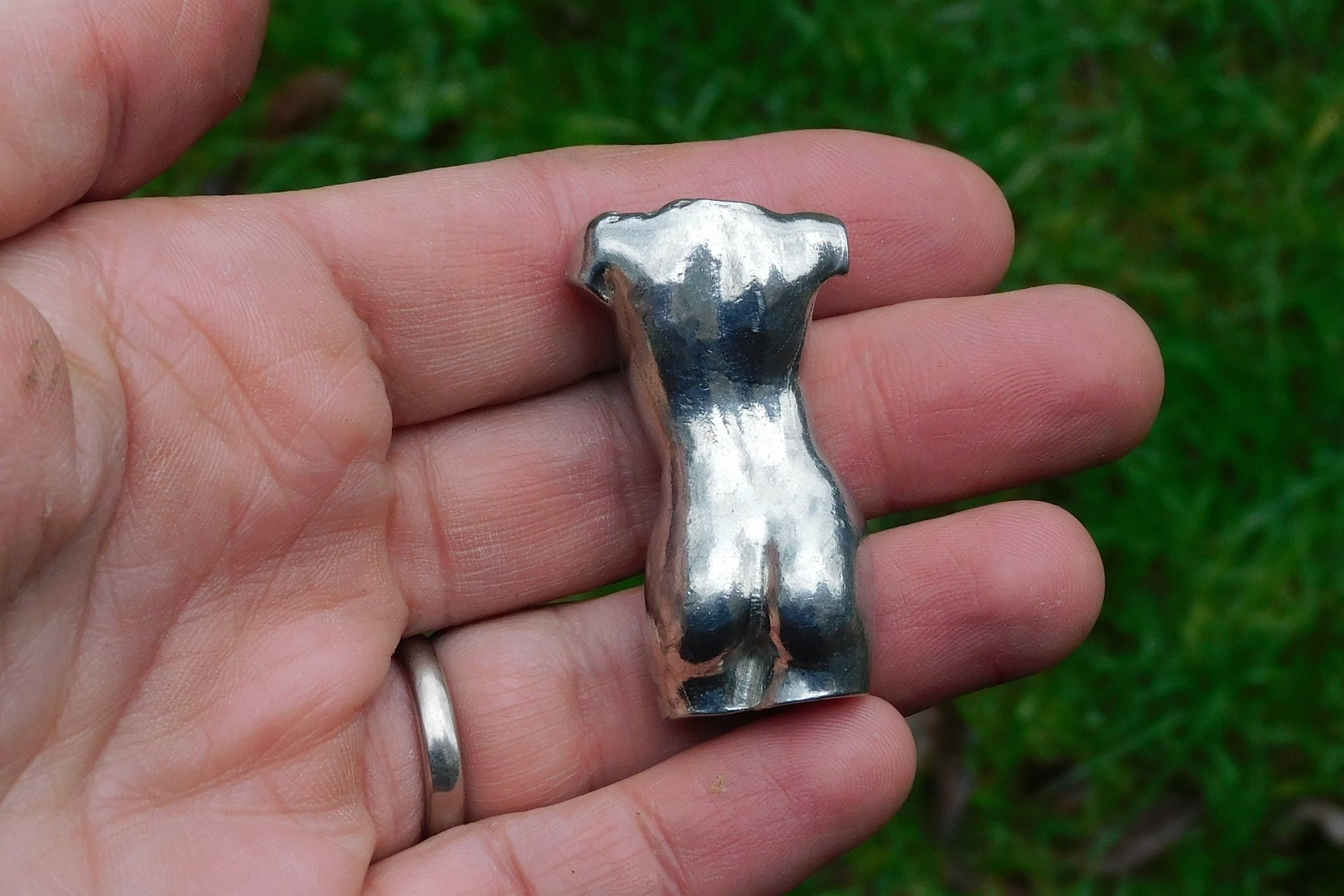 Female Torso. Hand Cast Pewter.